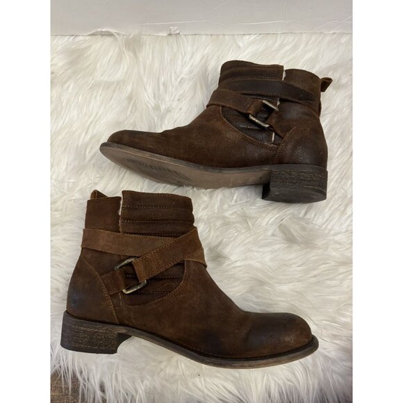 Sundance Molly Pitcher Sherpa Lined Booties Boots Buckle Size 39 / 8.5-9 Brown - Picture 7 of 13